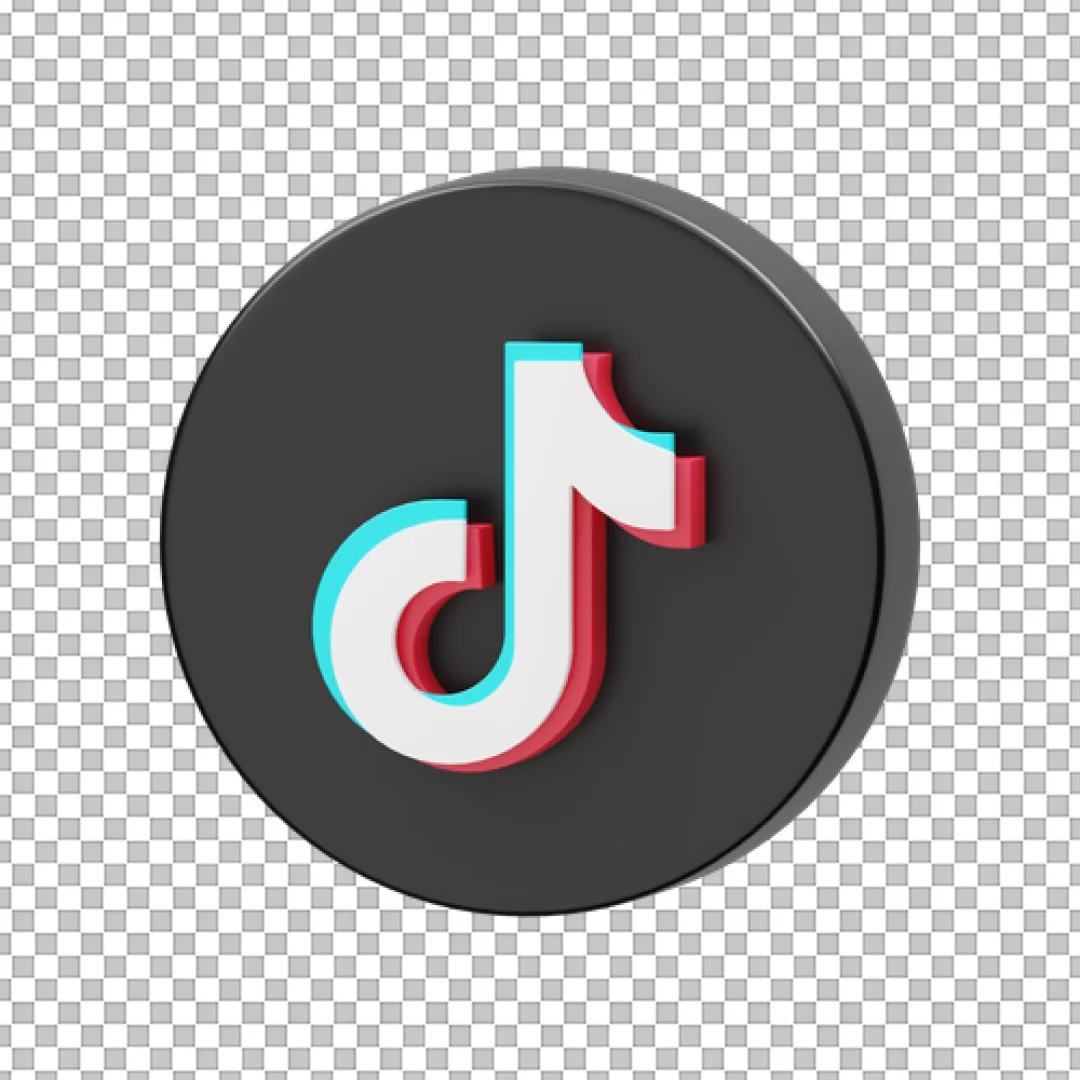 Matte Black TikTok Circle Icon PNG
