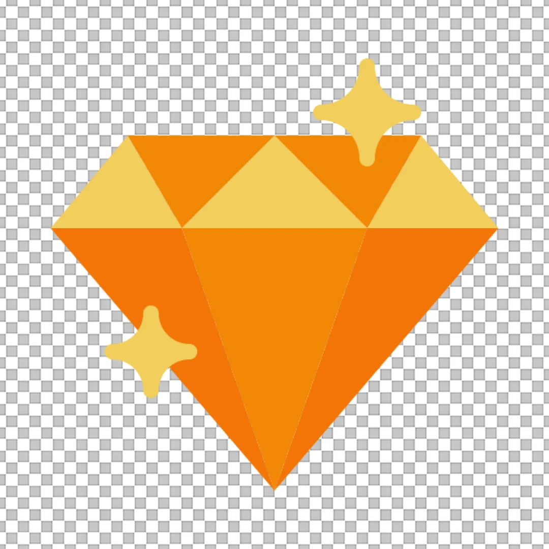 Sparkling Orange Diamond Gemstone Flat Icon