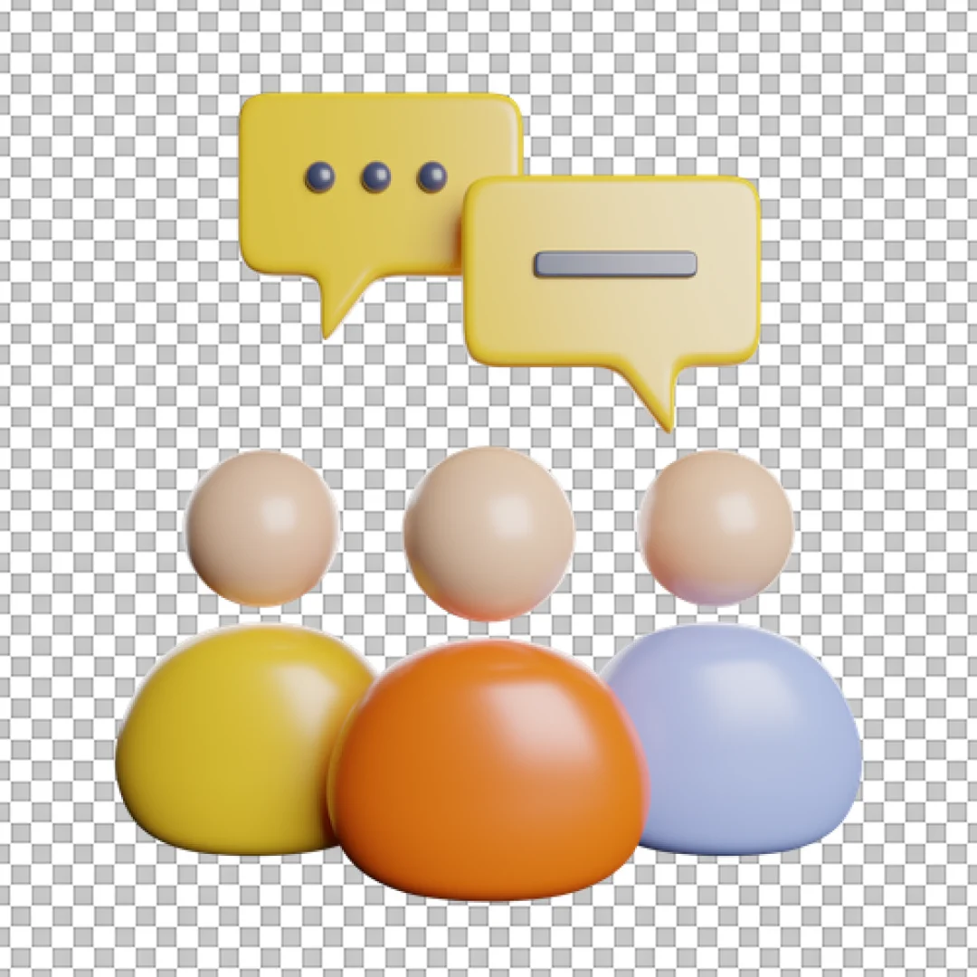 User Group Chat Concept 3D Icon PNG