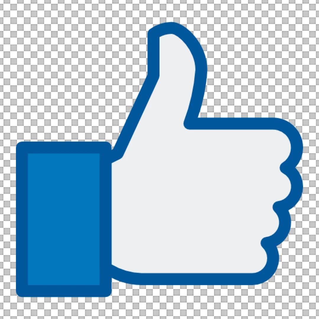 Blue and White Thumbs Up Like Icon for Social Media