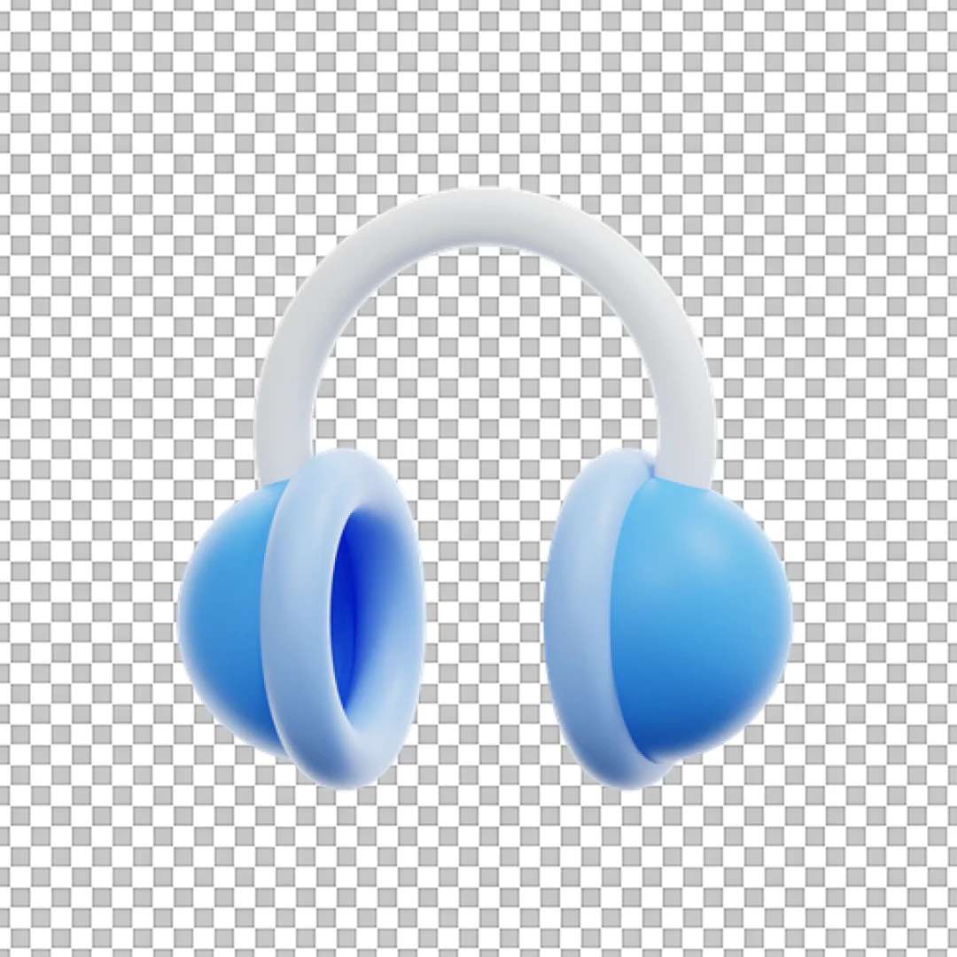 Blue and White Earmuffs PNG
