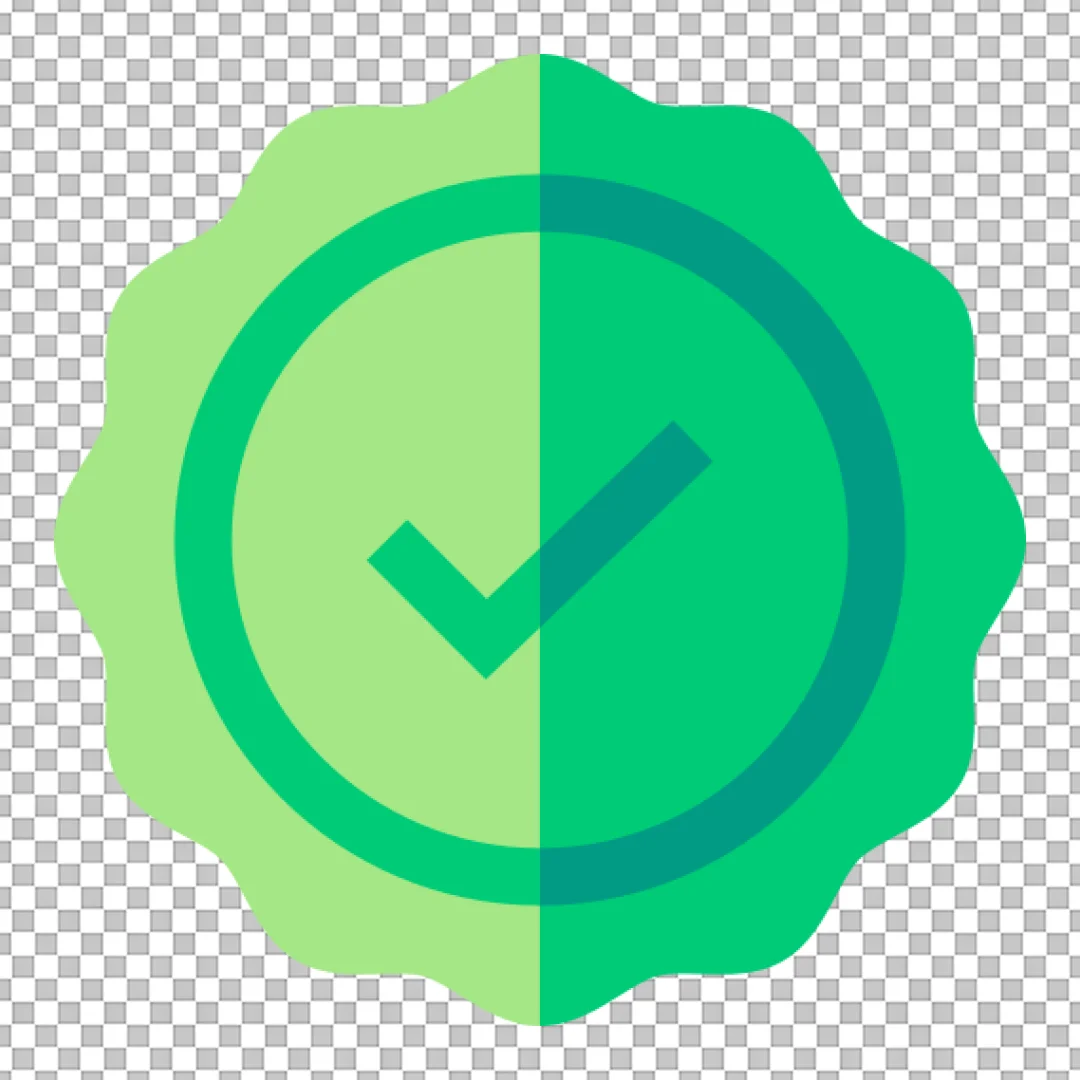 Verified Green Checkmark Badge or Guarantee Seal Icon