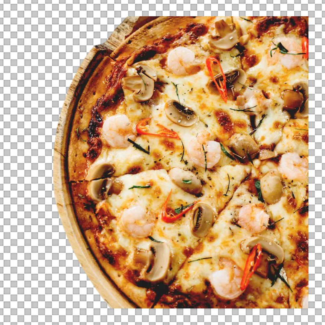 Shrimp And Mushroom Pizza PNG