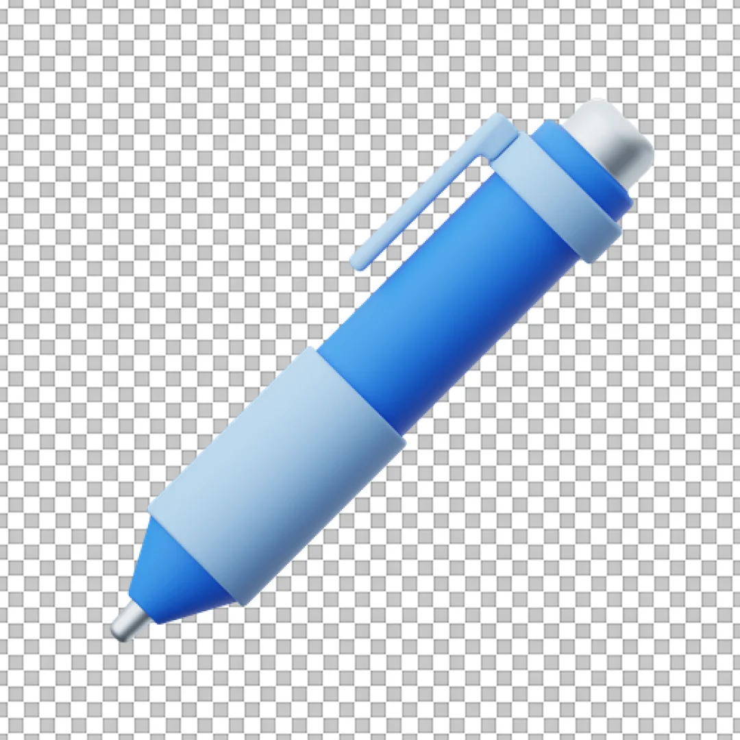 Glossy Blue Pen or Mechanical Pencil 3D Icon