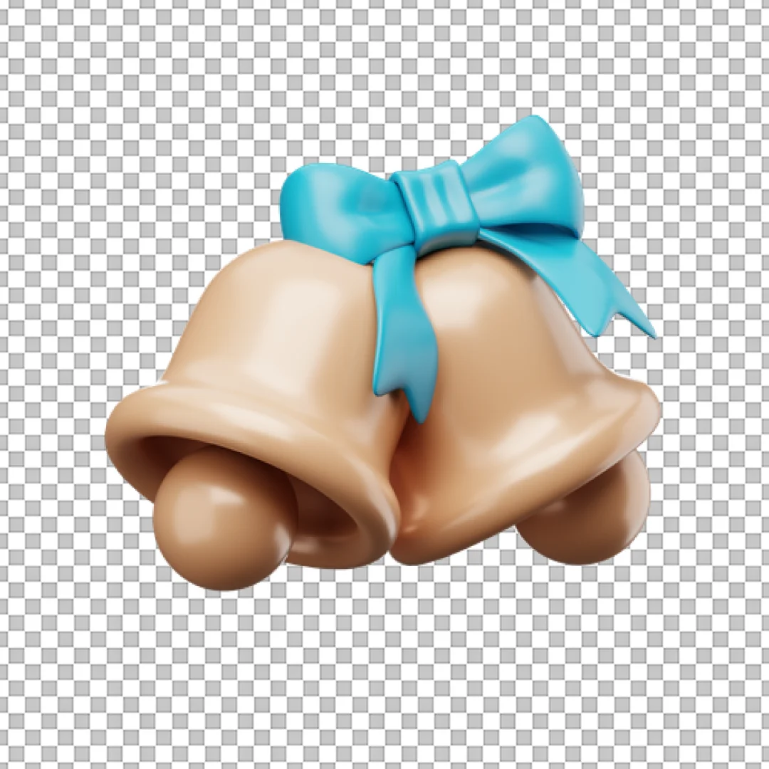 Christmas Bells with Bow PNG