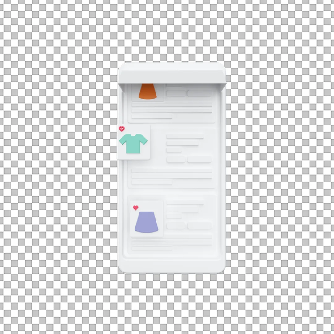 E-commerce Mobile App Mockup 3D PNG