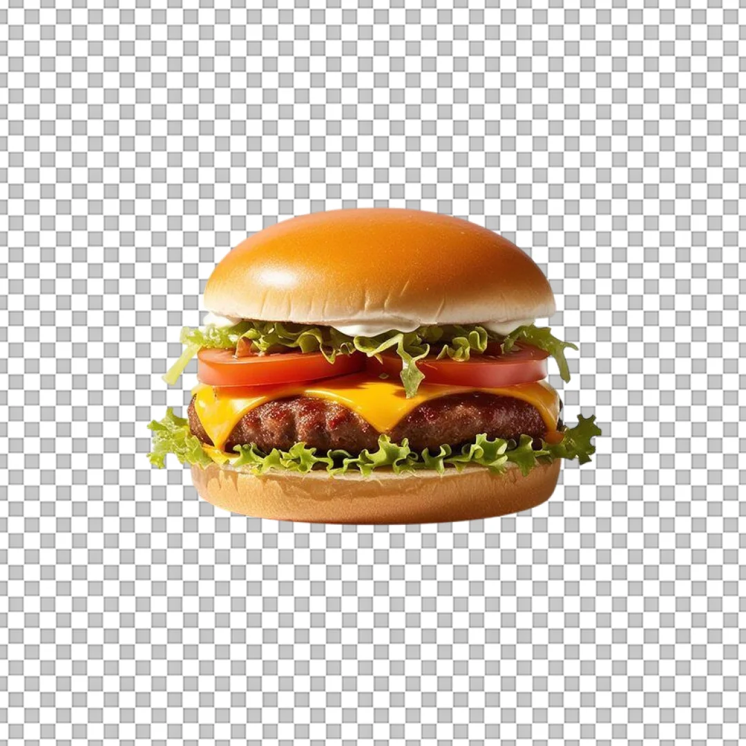 Double Cheese Beef Burger PNG