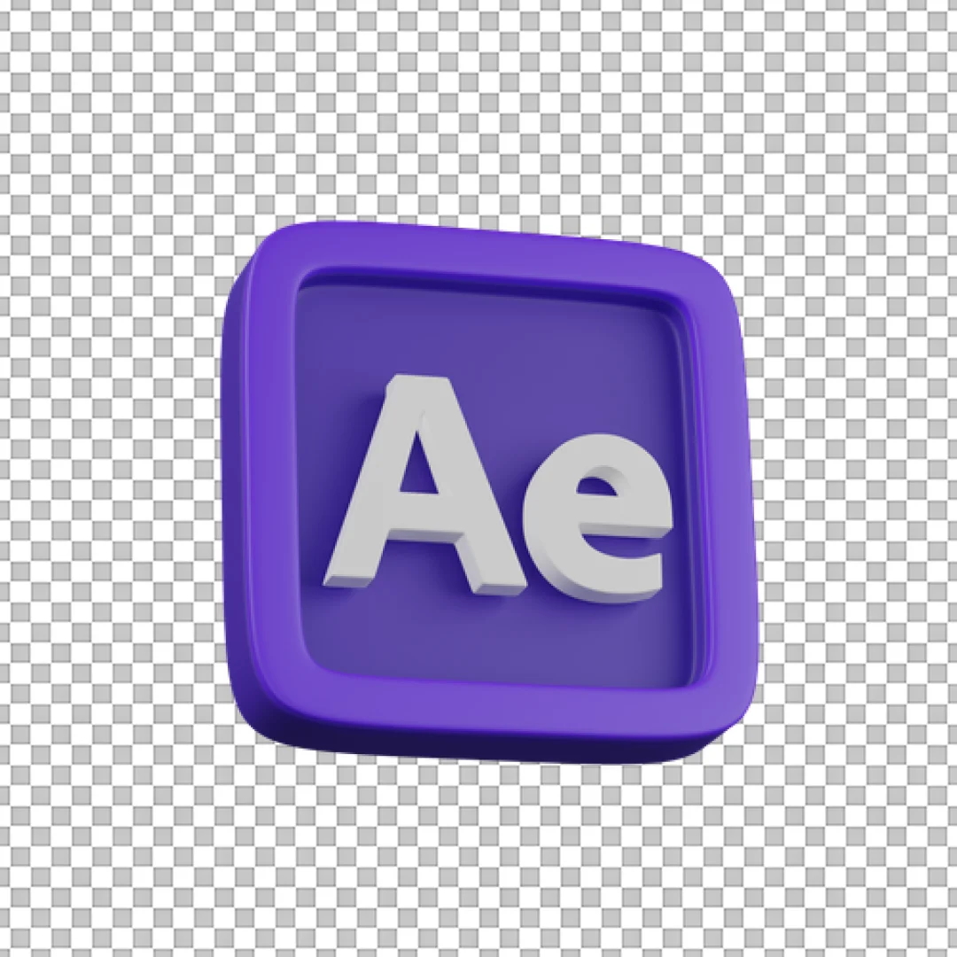 Purple 3D Adobe After Effects Icon PNG