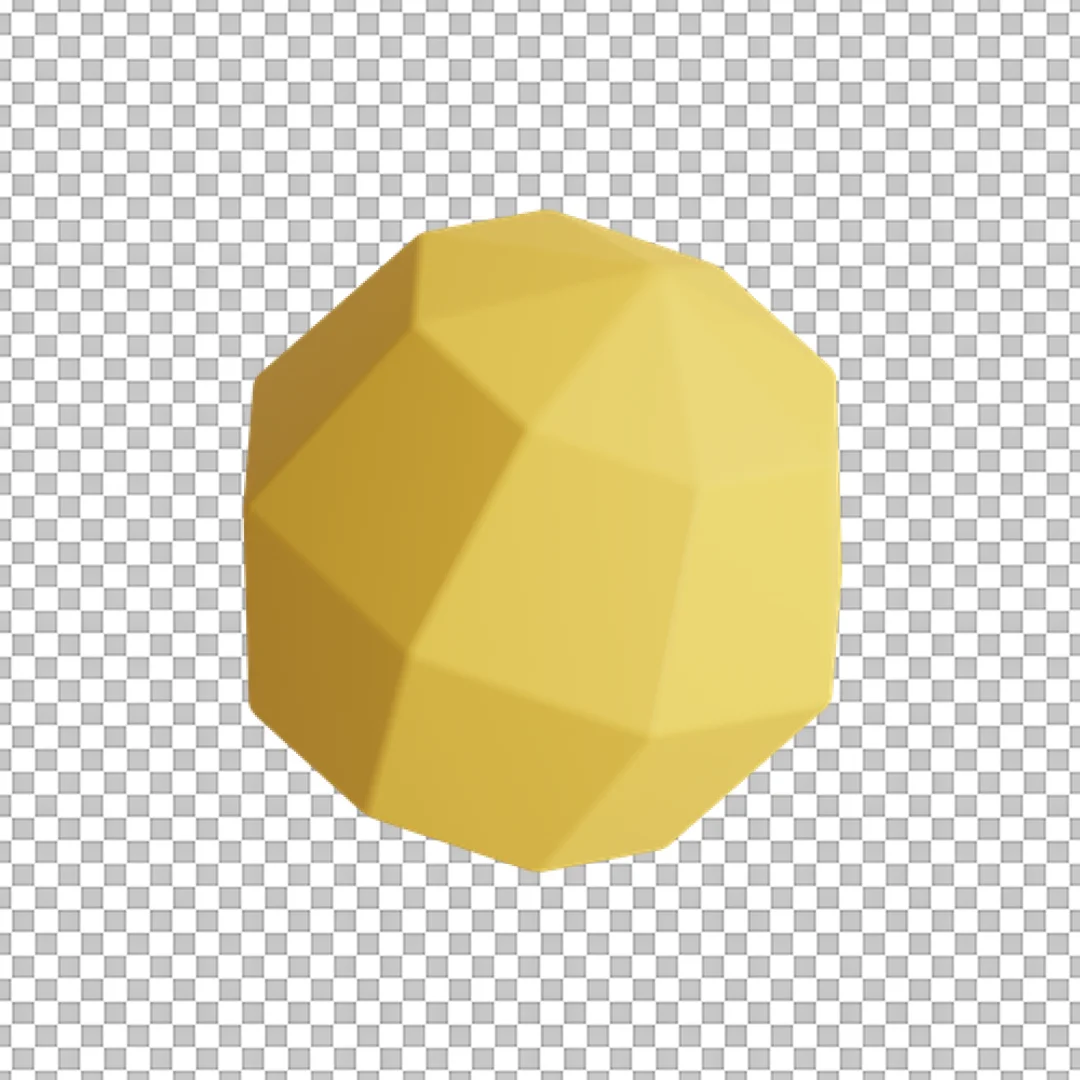 Abstract Gold Polyhedron 3D Icon Render
