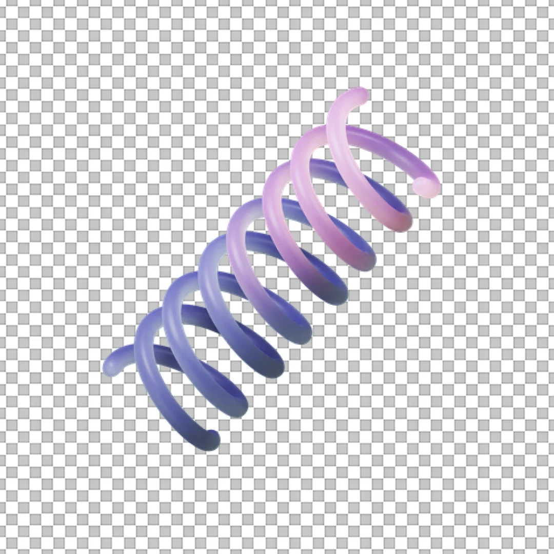Glossy 3D Rendering of a Gradient Purple Spiral Binding Coil Icon
