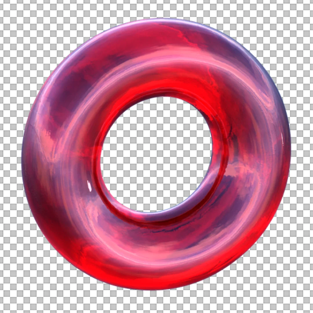 Abstract Red Glitch 3D Torus Shape Icon