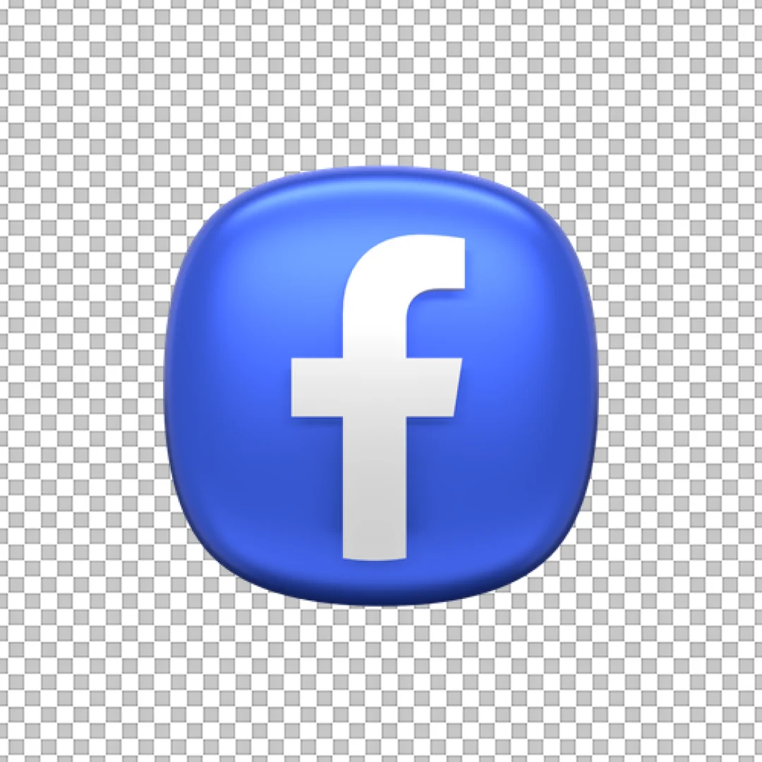 3D Rounded Facebook Button Icon PNG