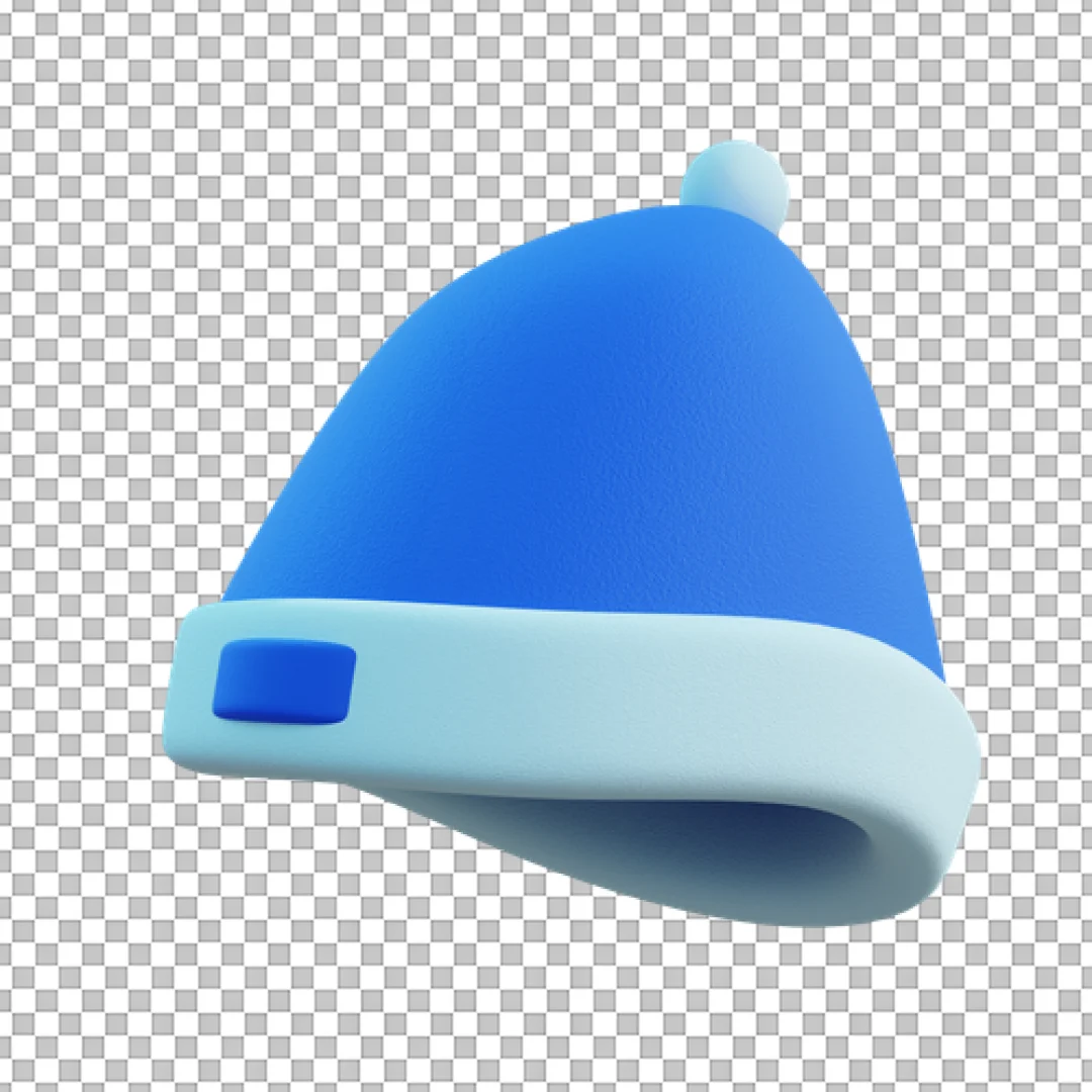 Blue Cap Folded Brim 3D PNG