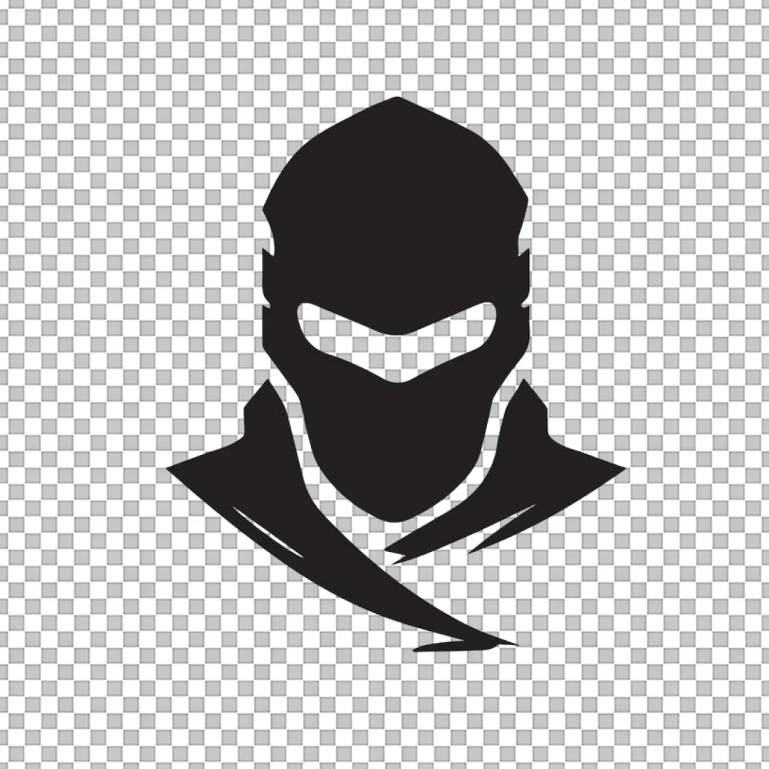 Black Ninja Mask Icon PNG