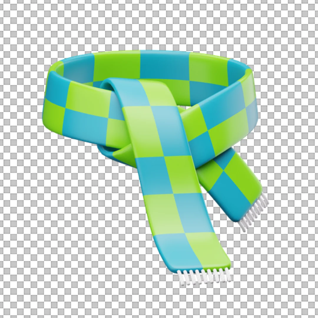 Green Checkered Scarf PNG