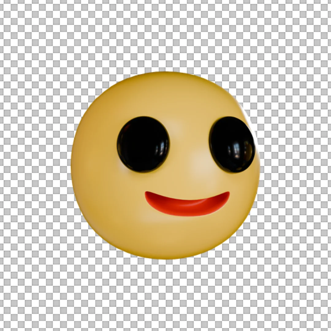 Yellow 3D Smiley Face Emoji PNG
