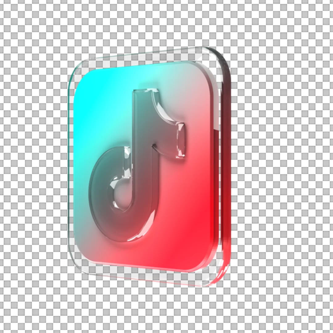 Iridescent Glass 3D TikTok Square PNG