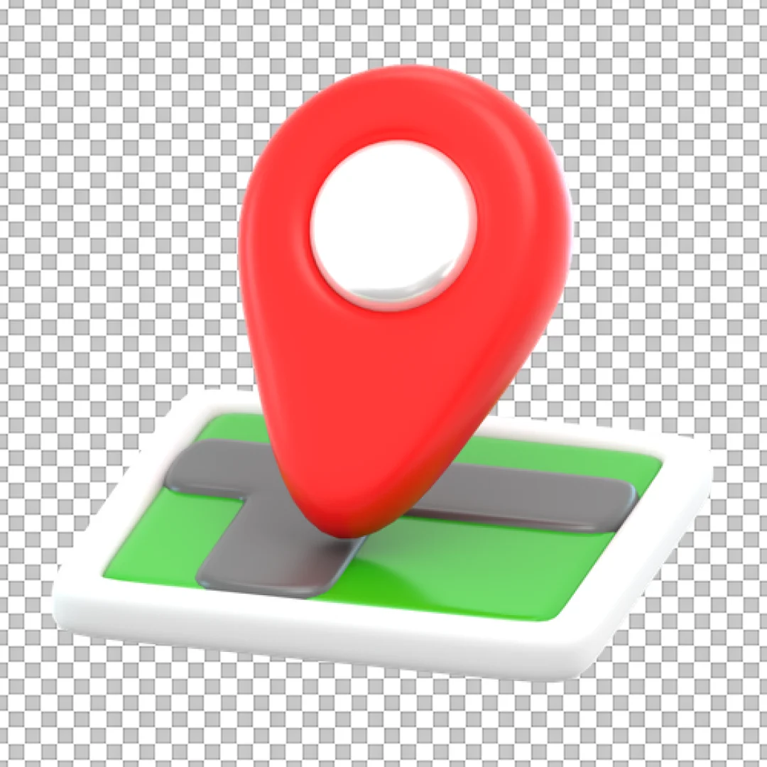 Red Pin On Crossroads Map Tile PNG