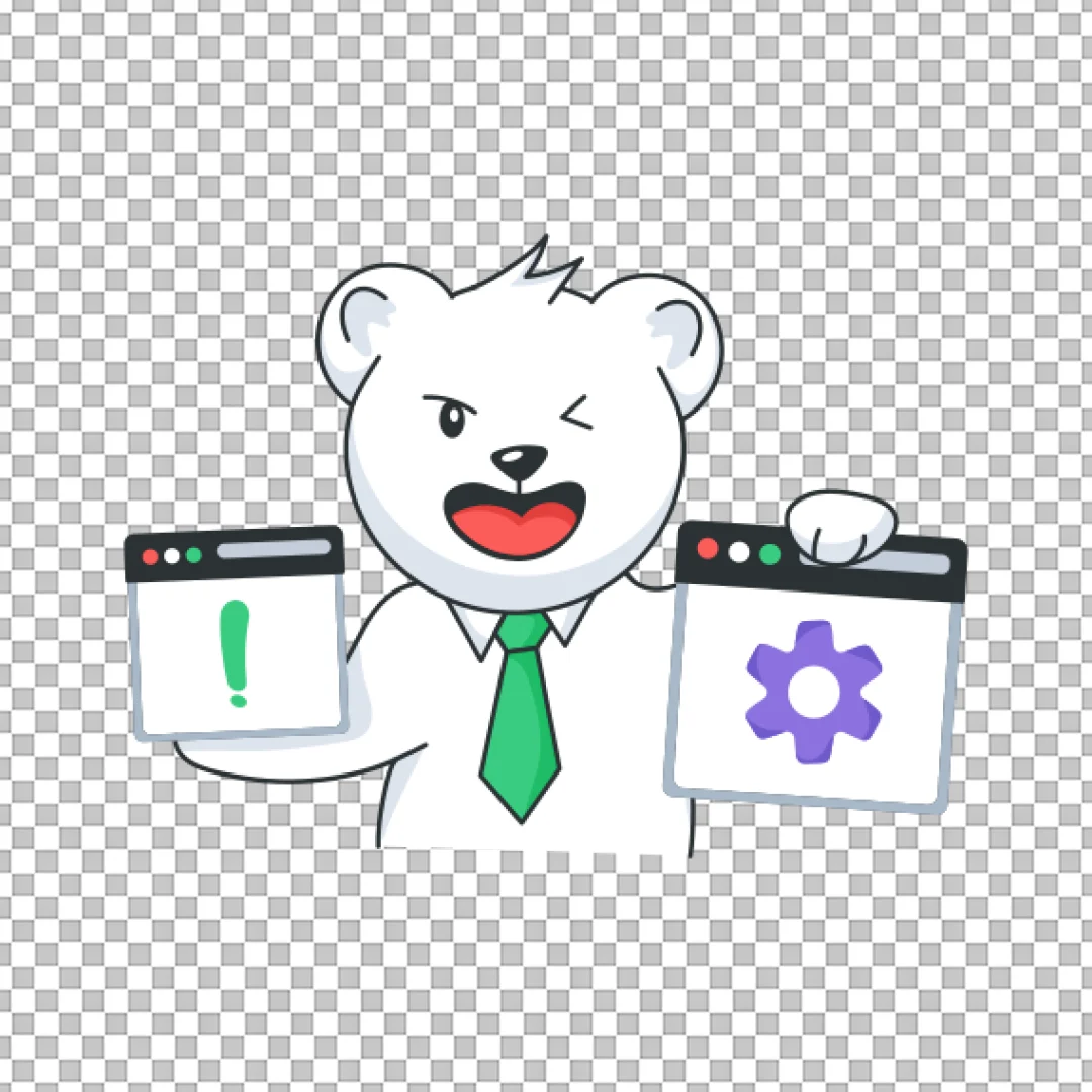 Bear With Browser Windows PNG