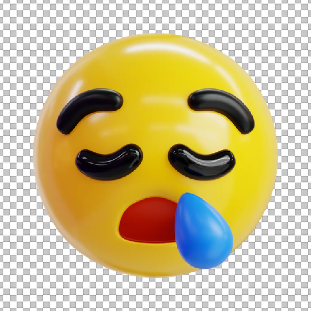 Sleepy Snoring Face Emoji 3D Icon Render