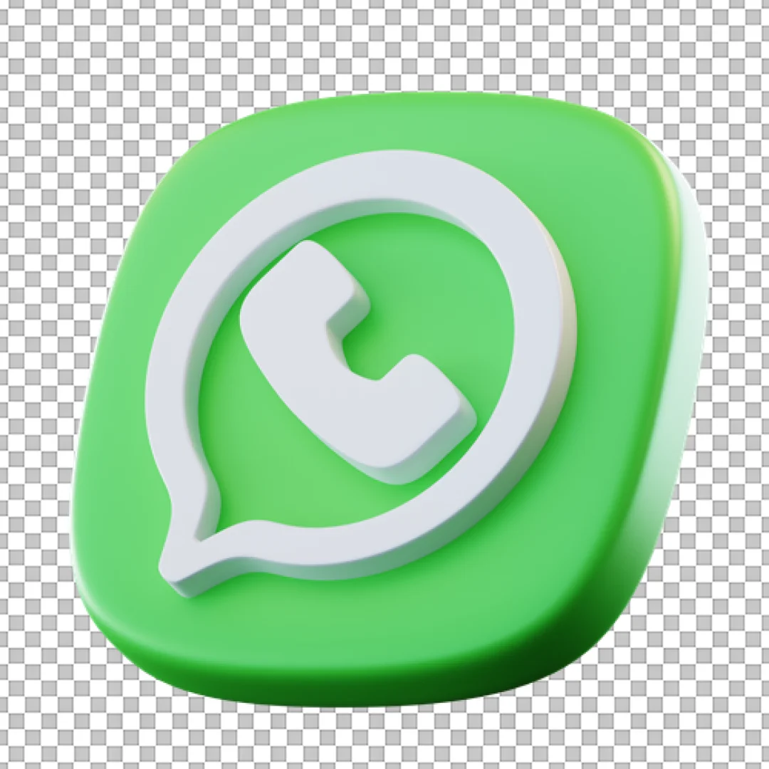 3D Tilted WhatsApp Icon PNG