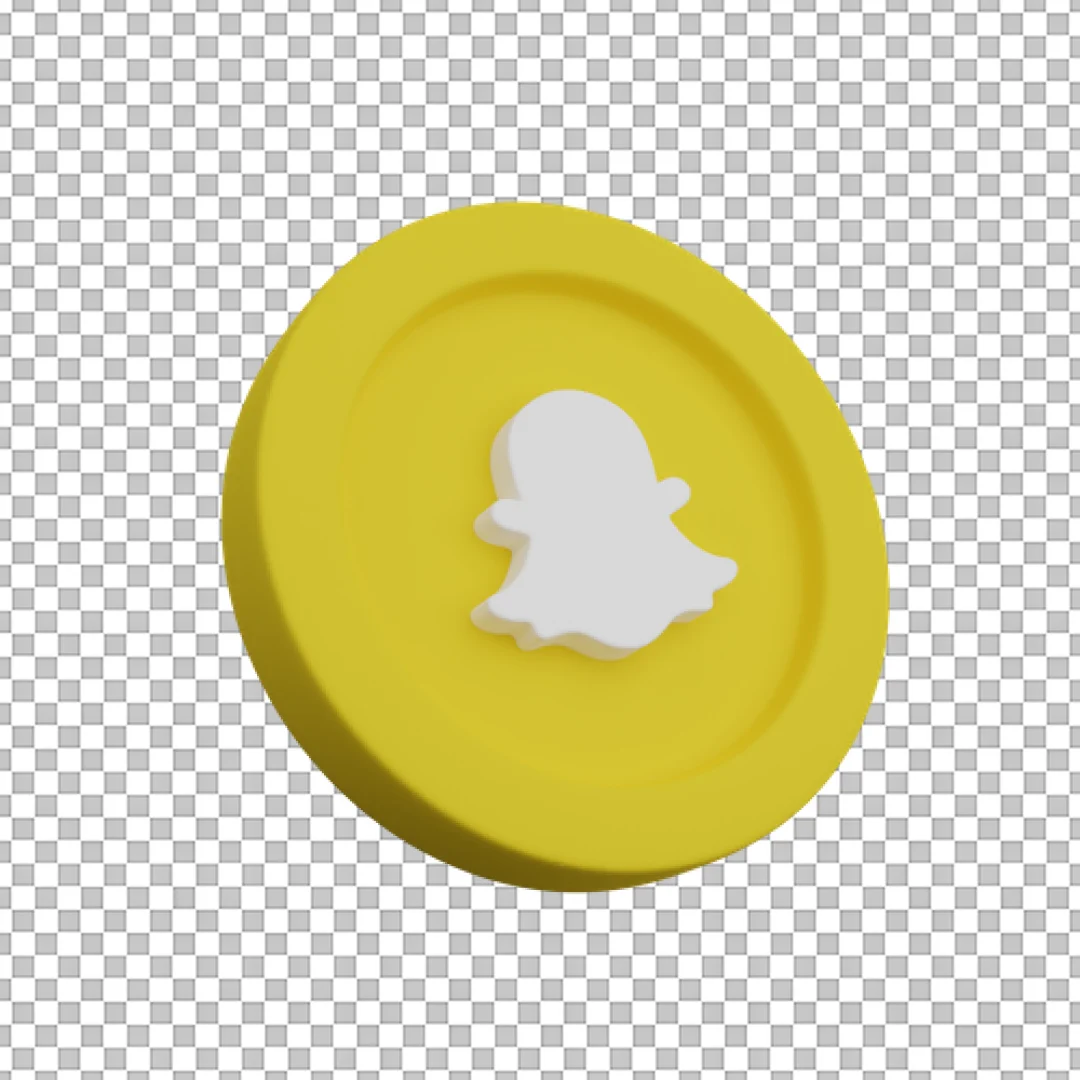 3D Snapchat Gold Coin Icon PNG