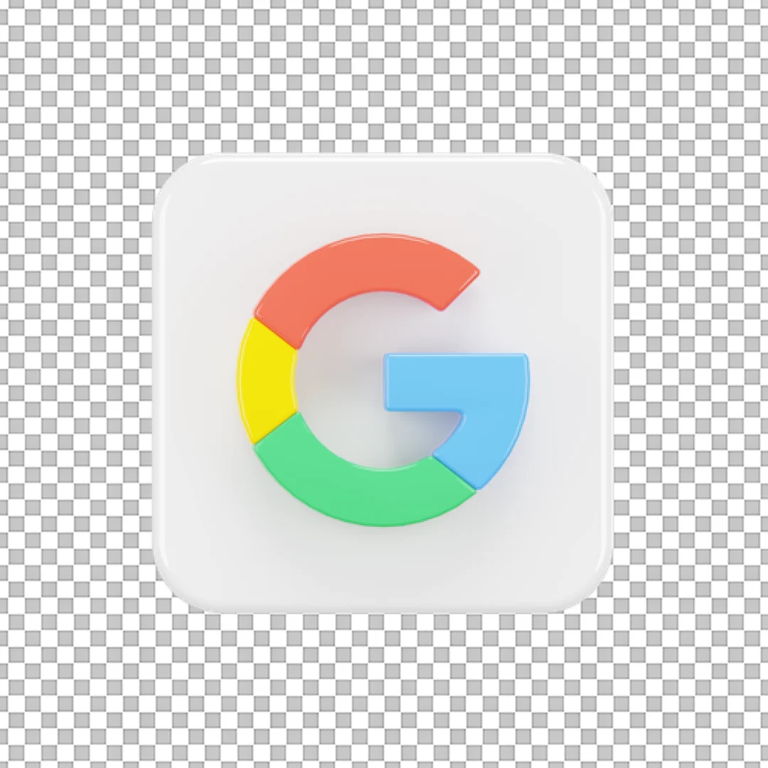 White Square Google G Logo 3D Icon PNG