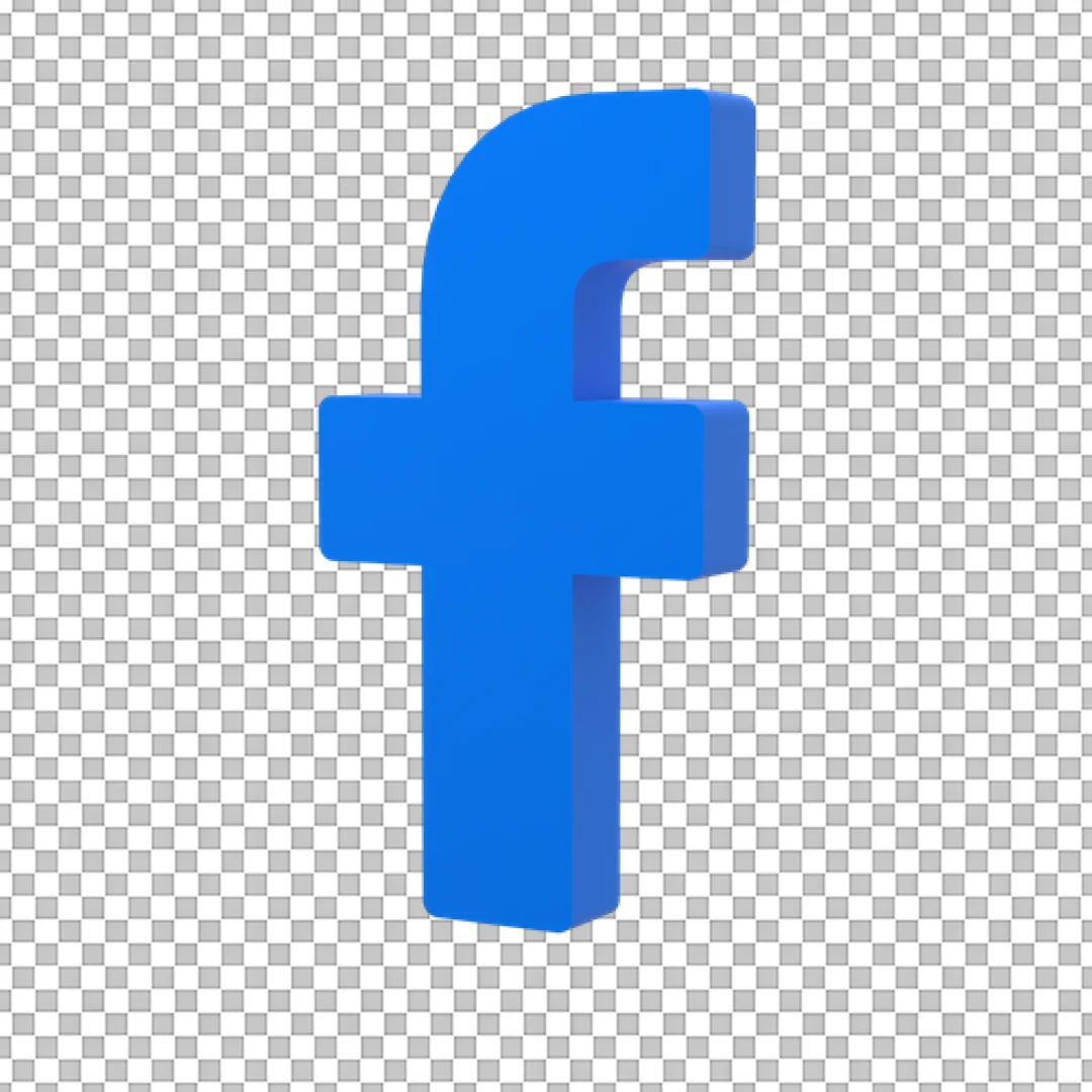 3D Blue Facebook Letter F PNG