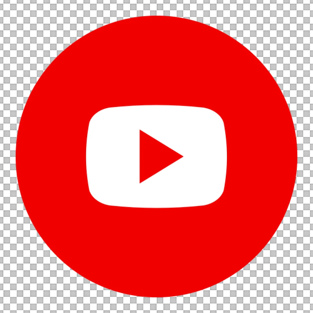 YouTube Social Media Icon Vector in Red Circle