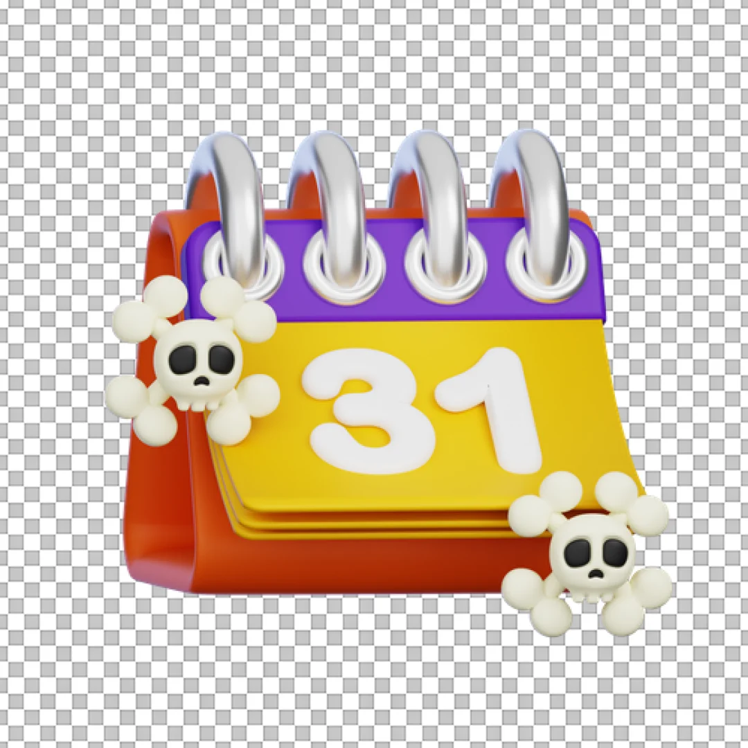 Calendar With Skulls 3D Event Icon PNG