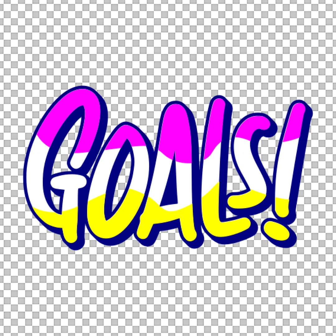 Colorful Goals Graffiti Lettering PNG