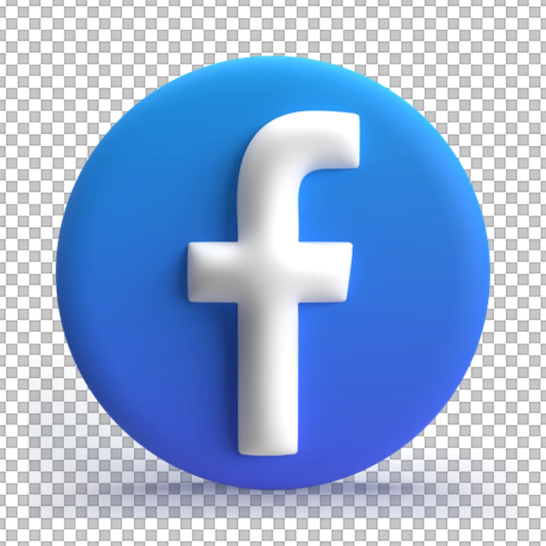 Simple Blue 3D Facebook Circle PNG