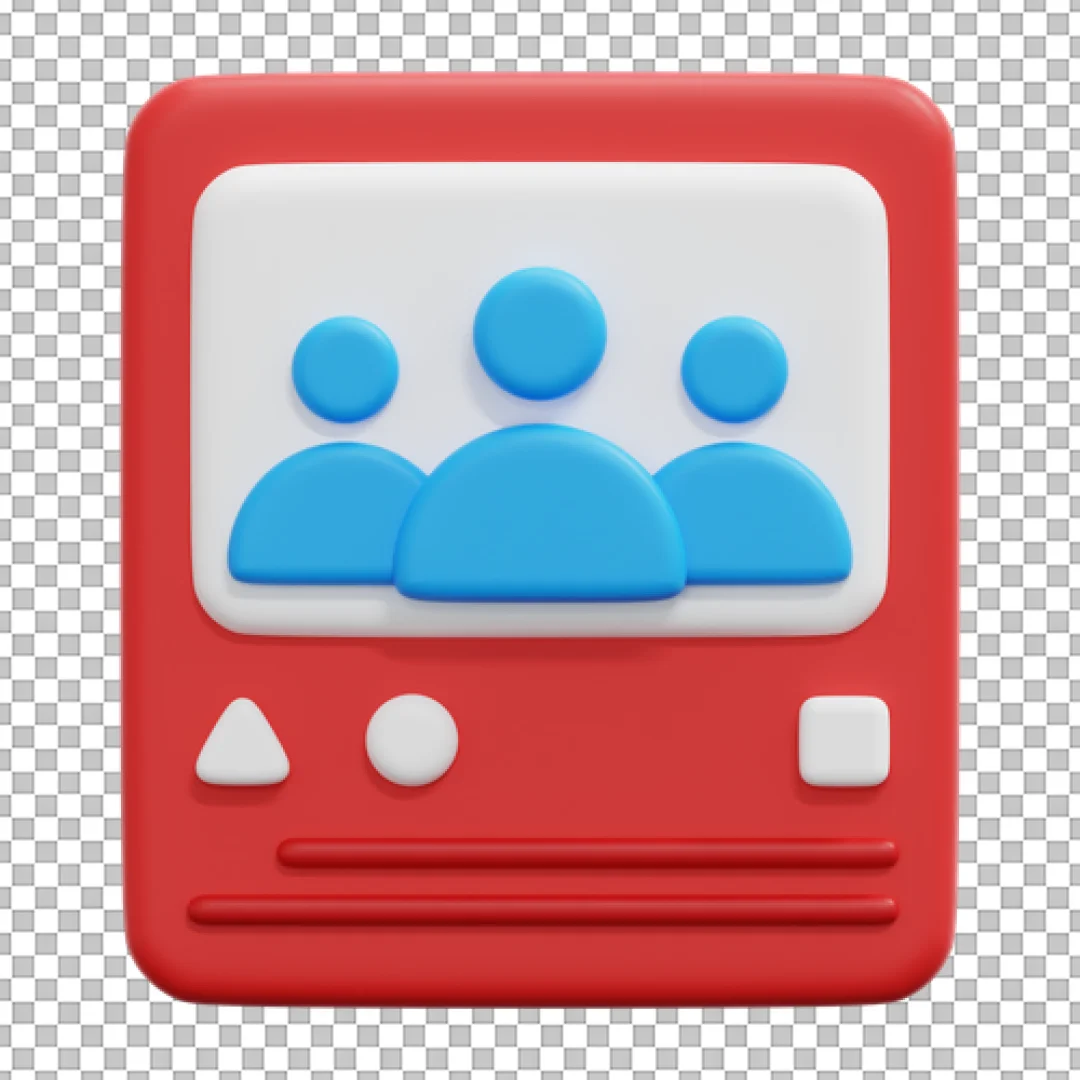 3D Media Player Interface Red Icon PNG