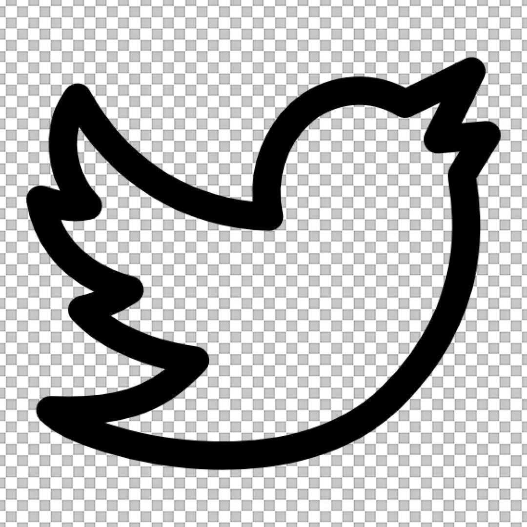 Twitter Bird Outline Icon - Social Media Network Symbol