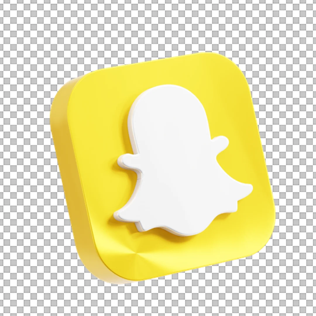 3D Yellow and White Snapchat Icon PNG