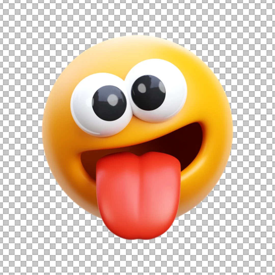 3D Goofy Emoji Sticking Tongue Out Icon