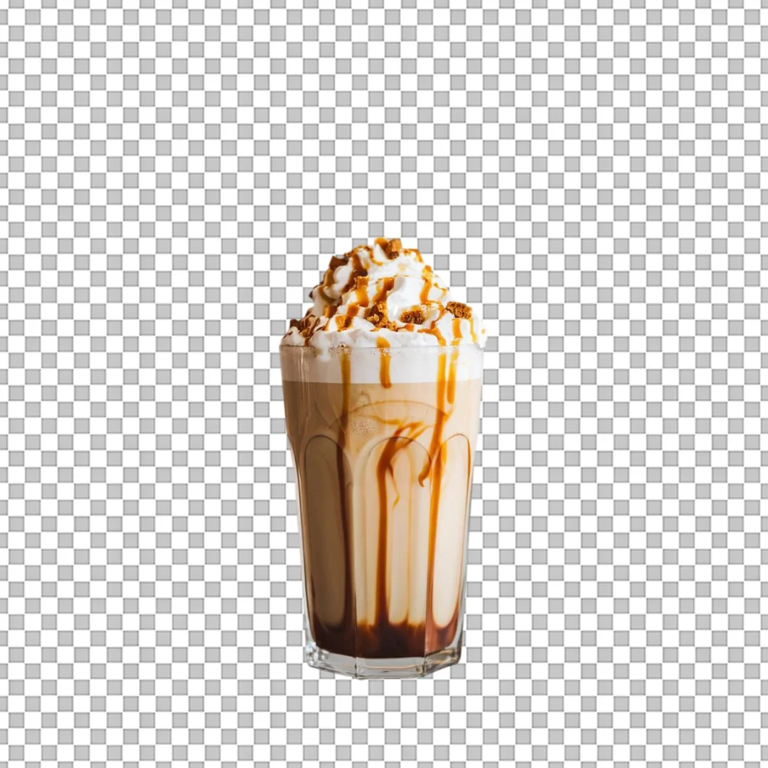 Iced Latte with Whipped Cream PNG