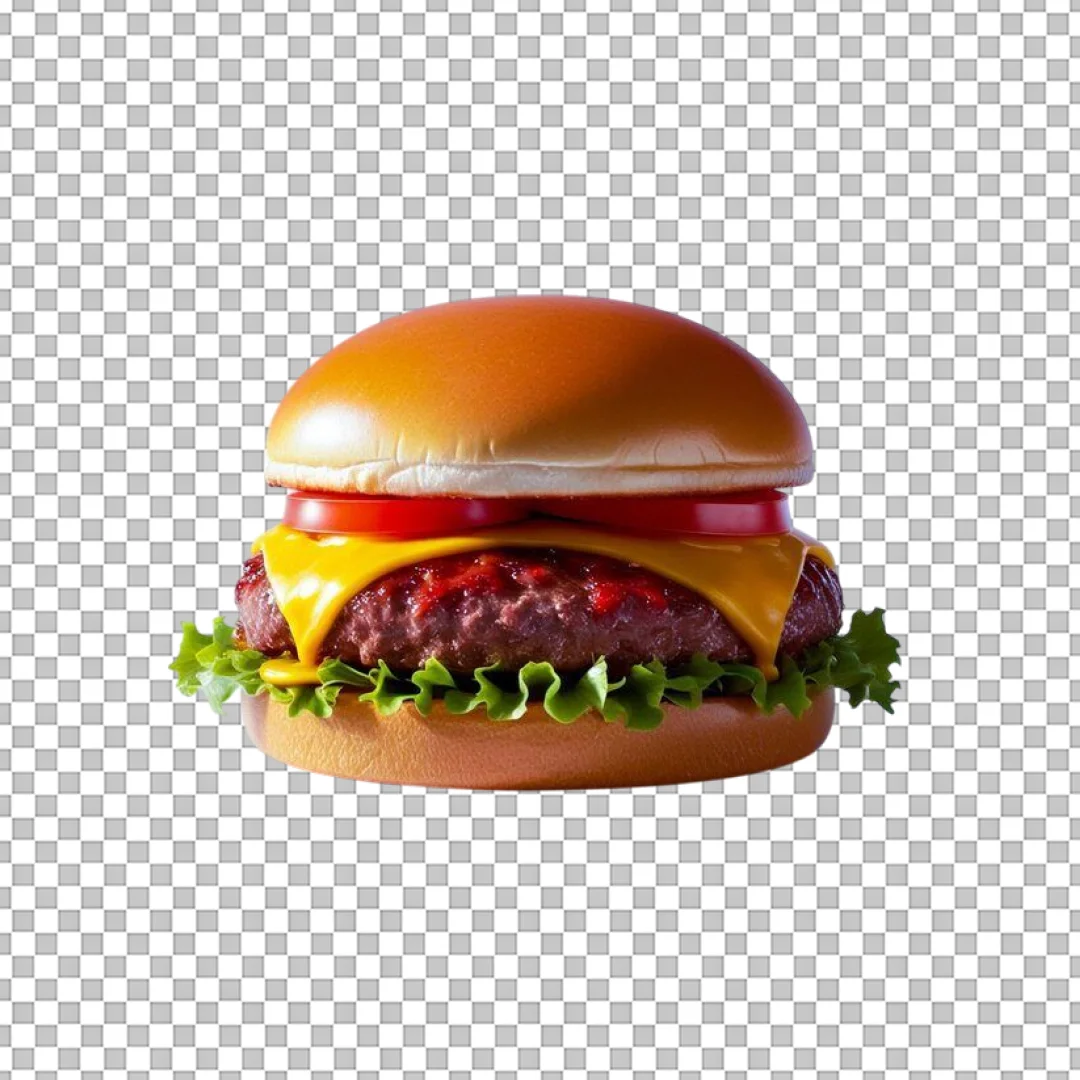 Simple Cheeseburger with Ketchup PNG