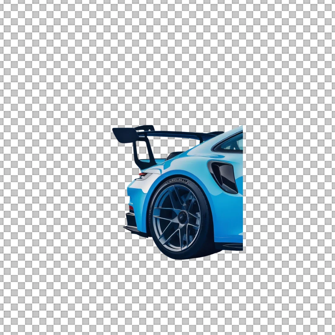 Blue Sports Car Rear View PNG