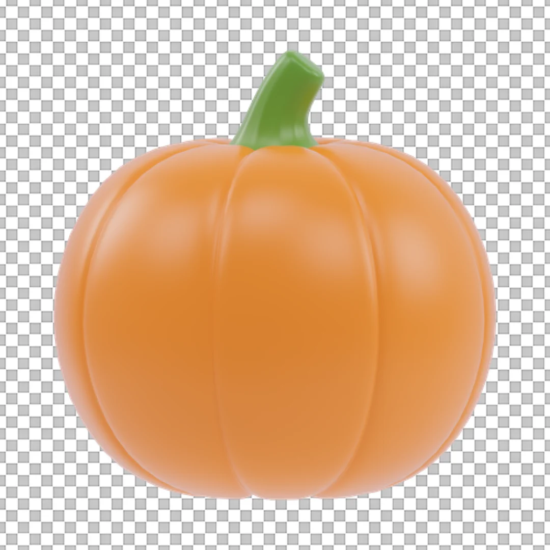 Shiny 3D Pumpkin Icon for Autumn and Halloween Design