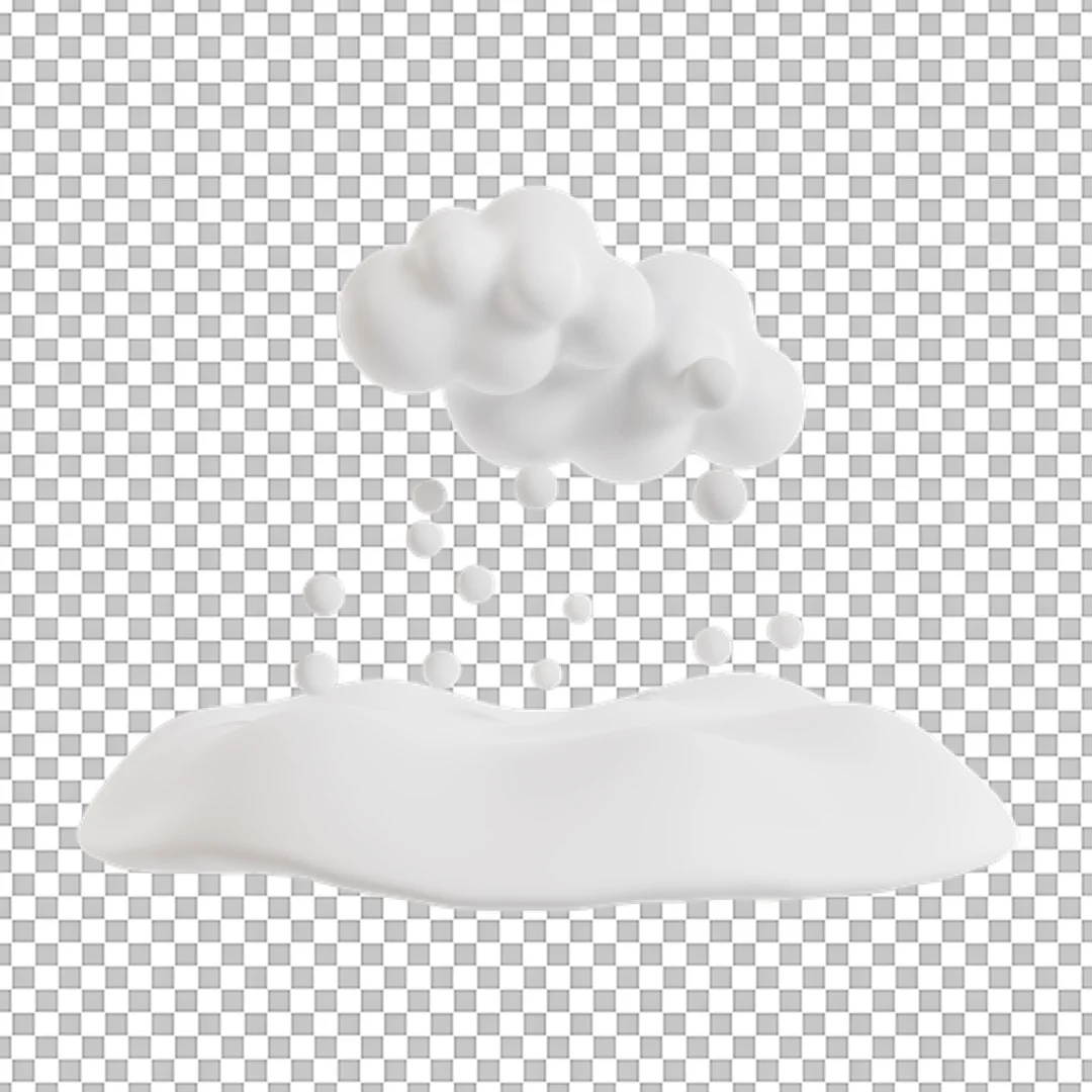 Cloud Snowing Ground 3D PNG