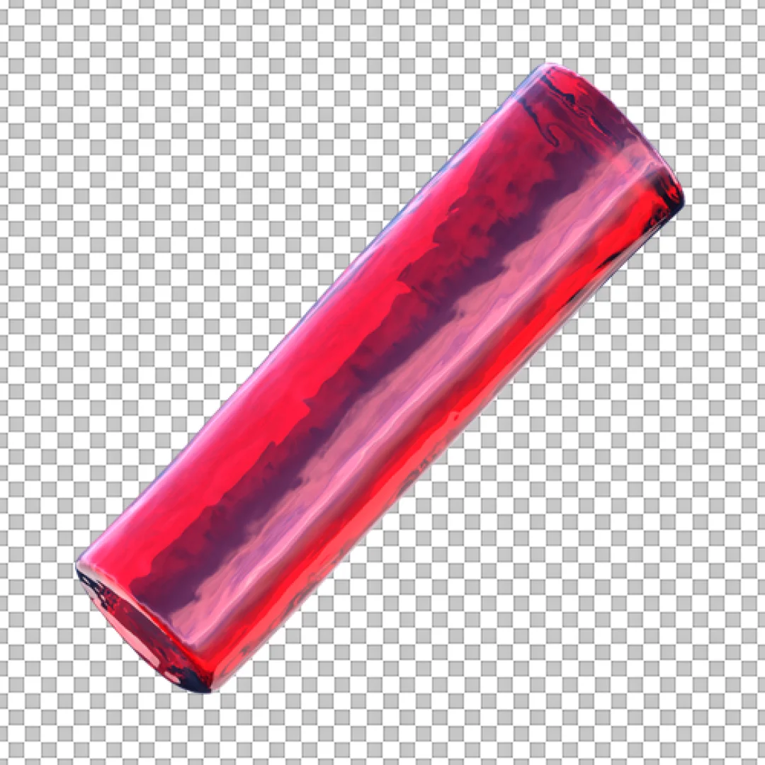 Glossy Red Abstract 3D Pipe or Fluid Element