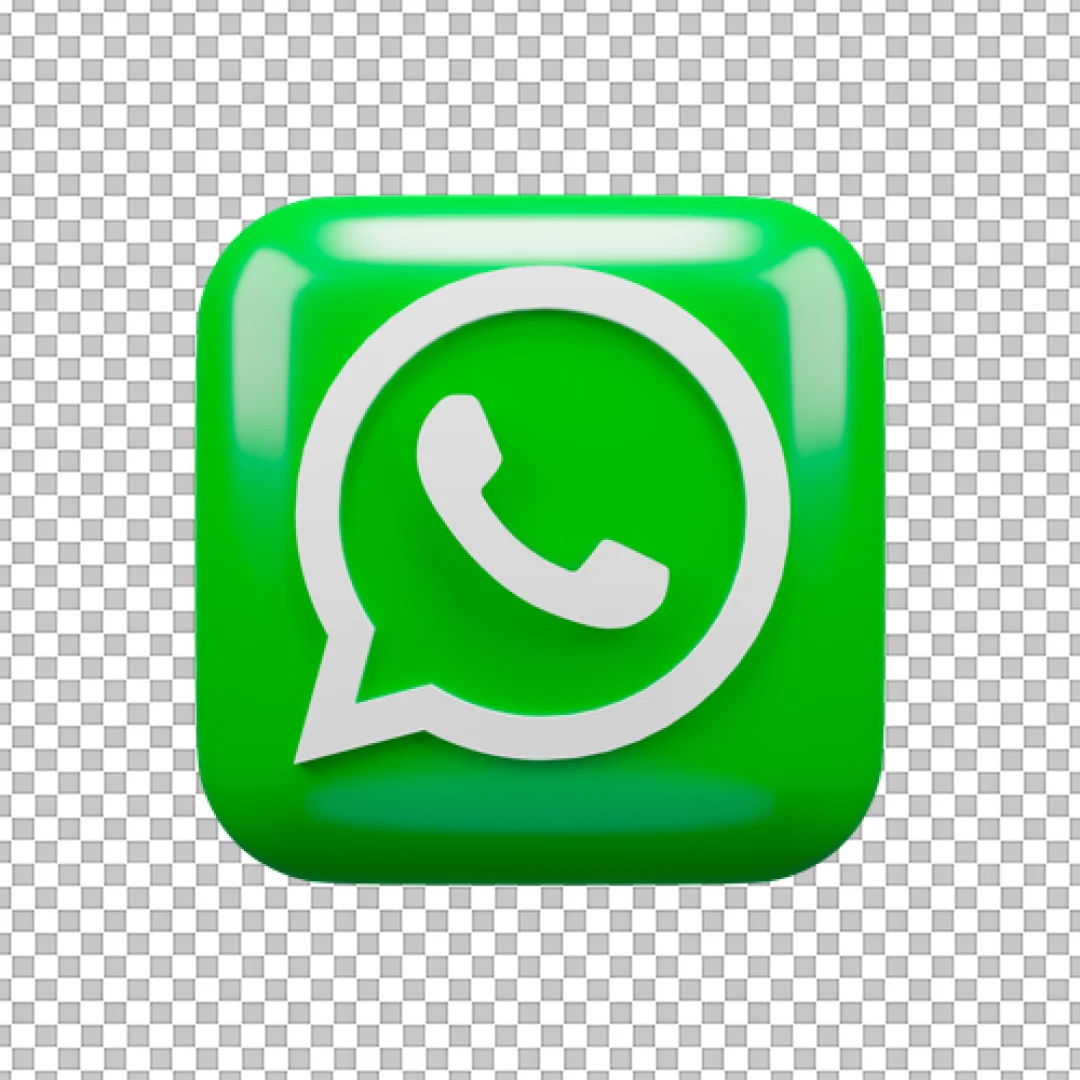 Glossy 3D WhatsApp Logo Symbol PNG