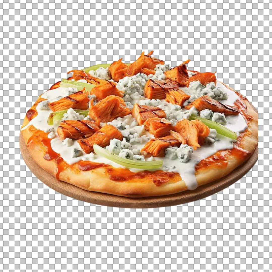 Buffalo Chicken Blue Cheese Pizza PNG
