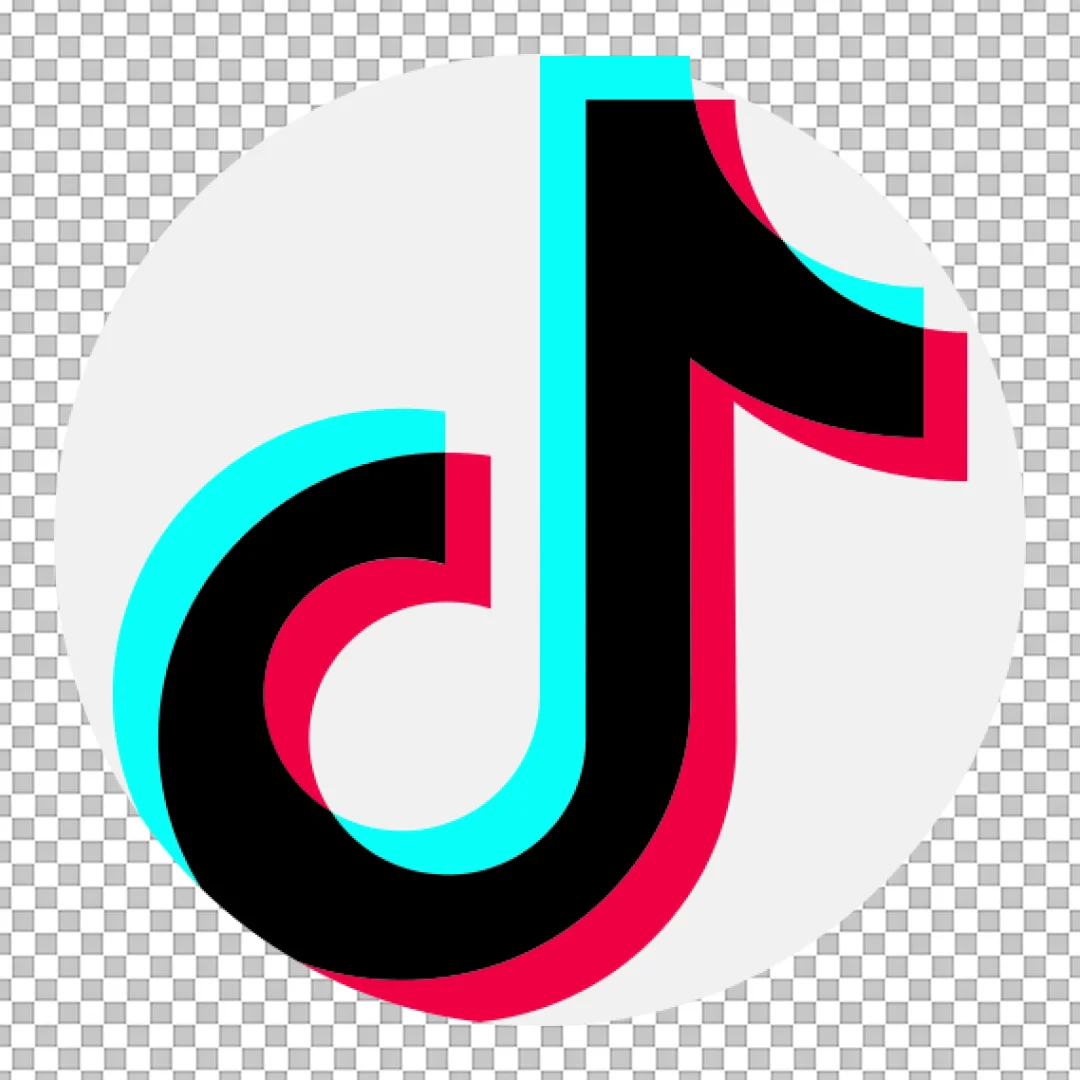 TikTok Social Media App Logo Icon with Glitch Effect