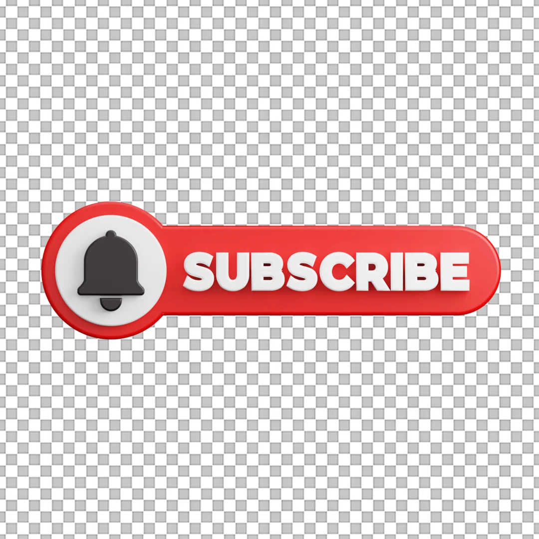 Red Subscribe Bar With Black Bell Circle PNG