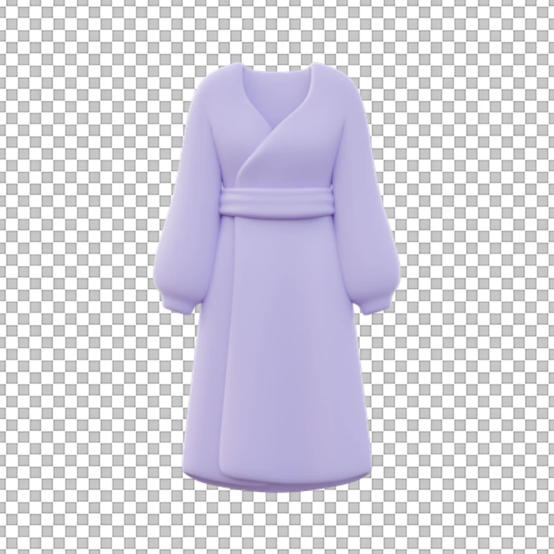 Purple Long Robe 3D Illustration PNG