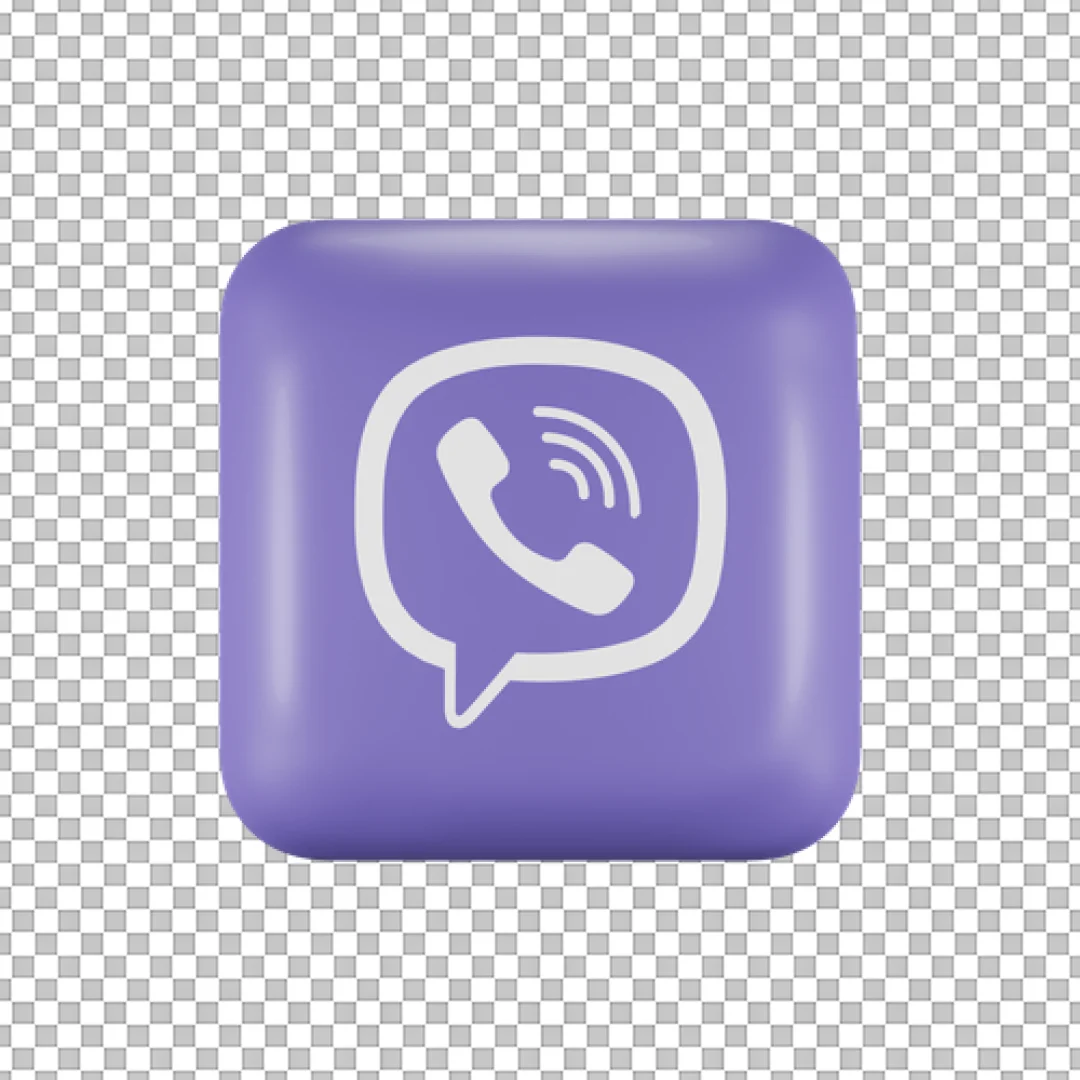 Viber Logo Purple Square 3D Icon PNG