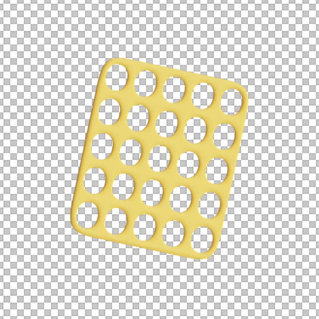 Shiny Gold Grid Pattern 3D Icon Isolated Element