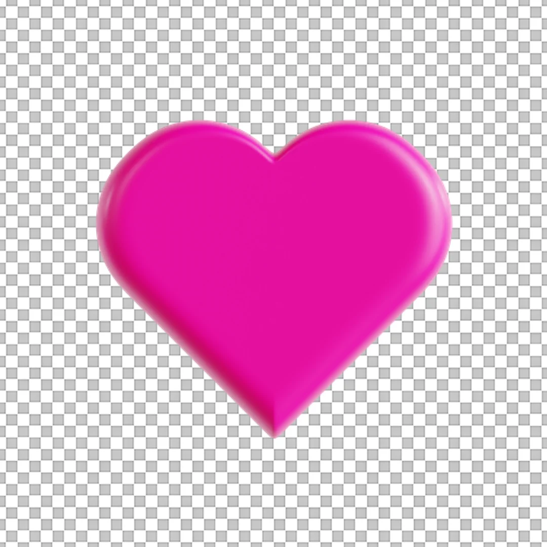 Vibrant Hot Pink 3D Heart Love Emoji Icon